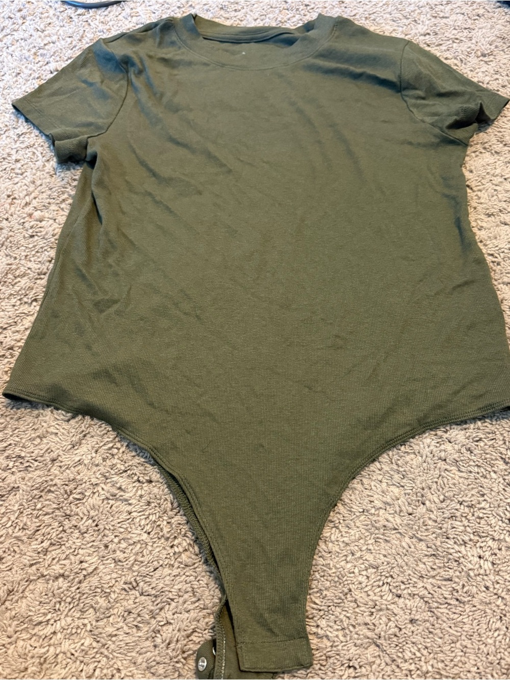 a new day Olive Short-Sleeve Ribbed Bodysuit